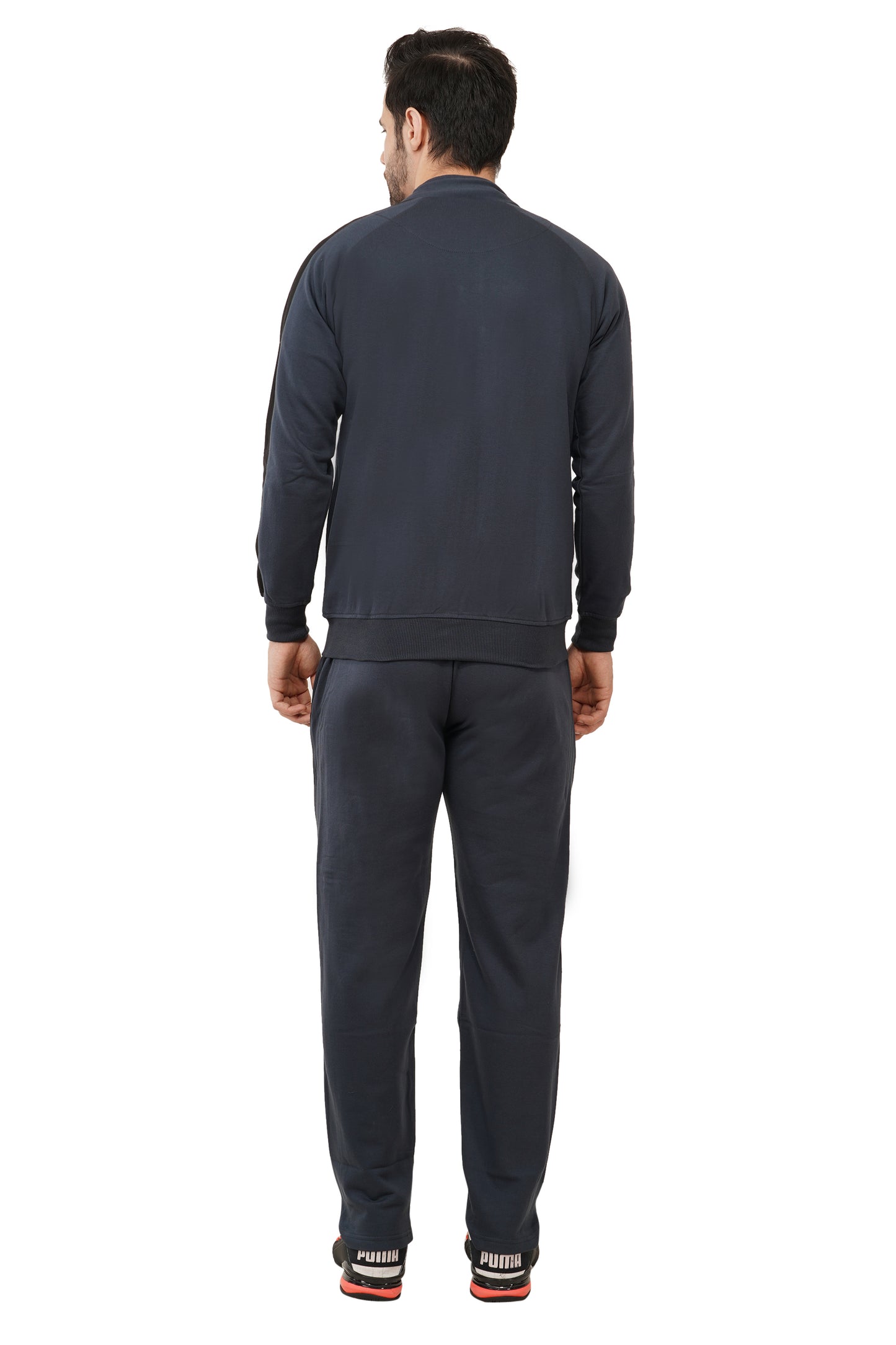 Warm Cotton Fleece Track Suit For Men For Winter Wear With Full Zipper
