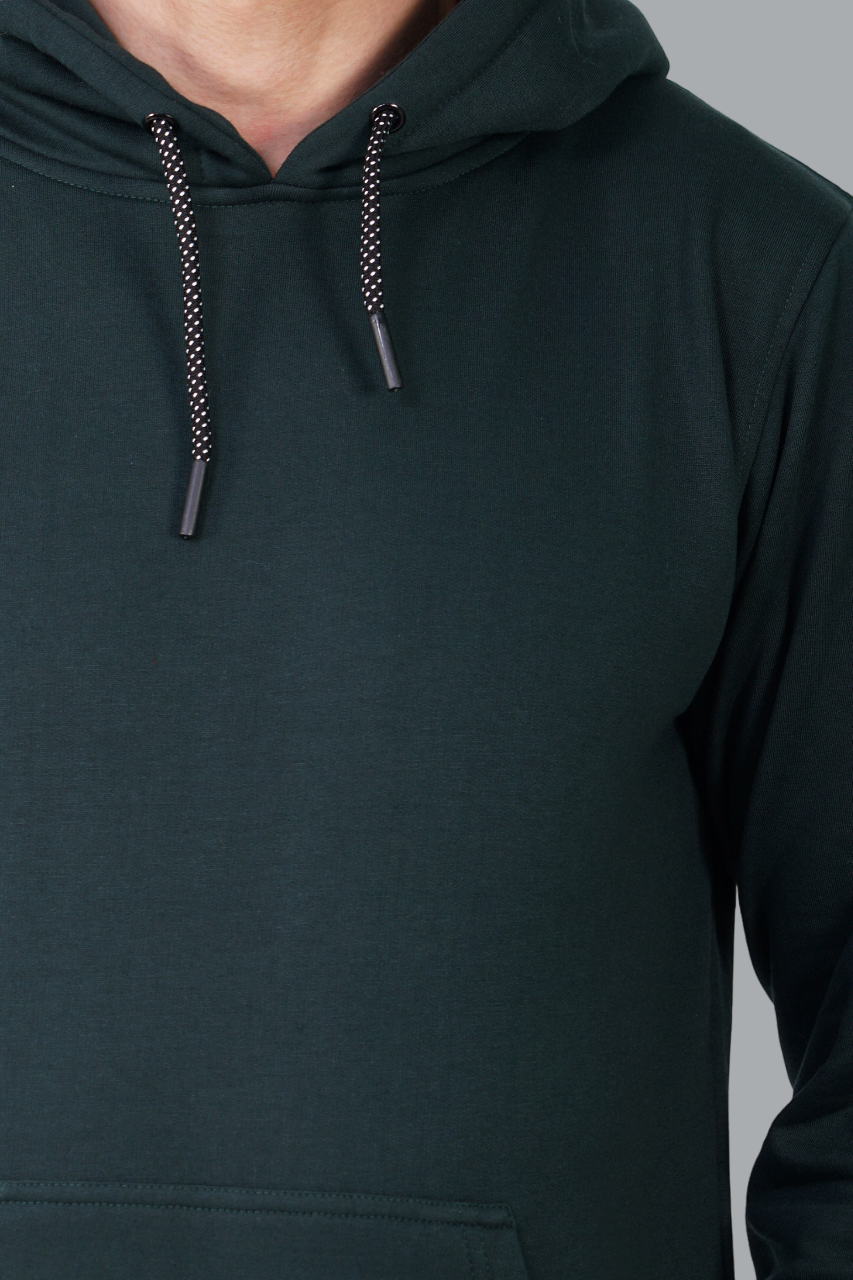 Cotton Fleece Hooded Hoodie for Winter with Stylish Kangaroo Pocket Full Sleeves Sweatshirt