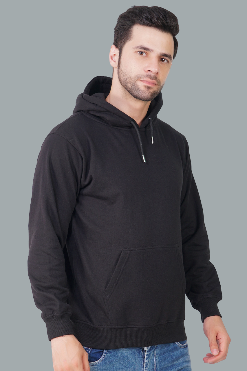 Cotton Fleece Hooded Hoodie for Winter with Stylish Kangaroo Pocket Full Sleeves Sweatshirt
