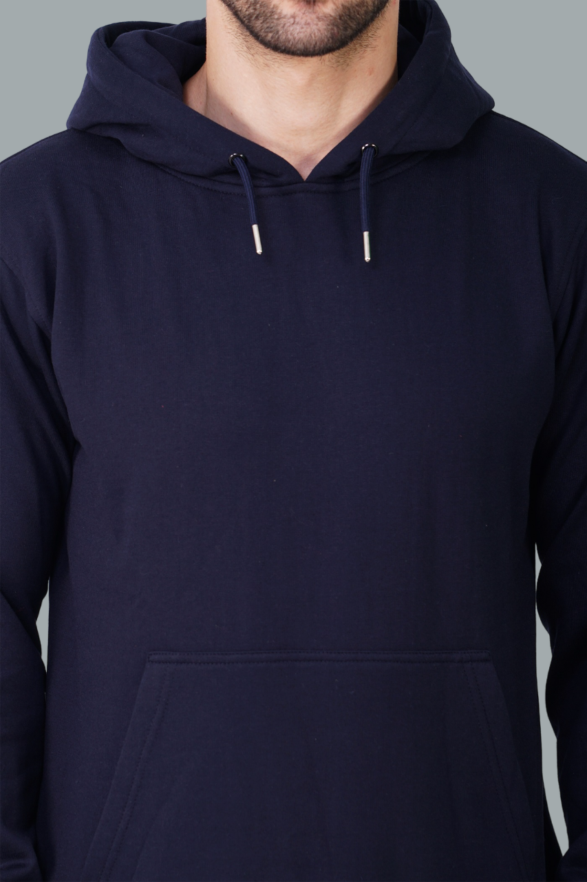 Cotton Fleece Hooded Hoodie for Winter with Stylish Kangaroo Pocket Full Sleeves Sweatshirt