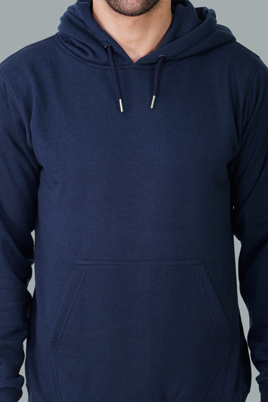 Cotton Fleece Hooded Hoodie for Winter with Stylish Kangaroo Pocket Full Sleeves Sweatshirt