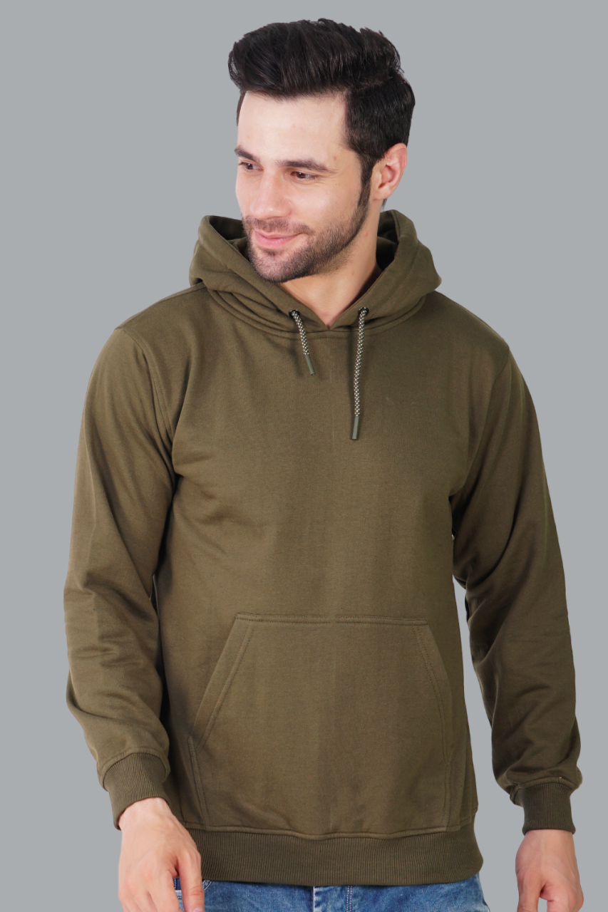 Cotton Fleece Hooded Hoodie for Winter with Stylish Kangaroo Pocket Full Sleeves Sweatshirt