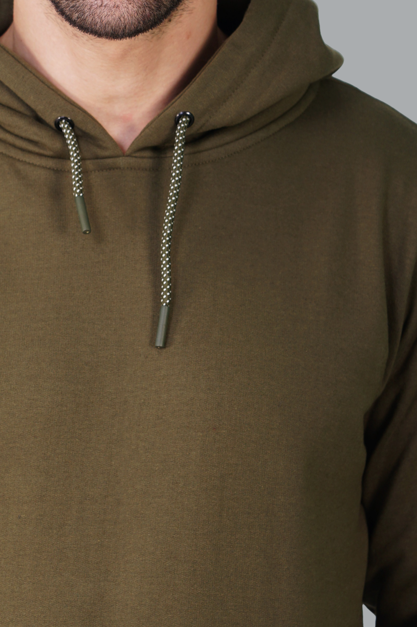 Cotton Fleece Hooded Hoodie for Winter with Stylish Kangaroo Pocket Full Sleeves Sweatshirt
