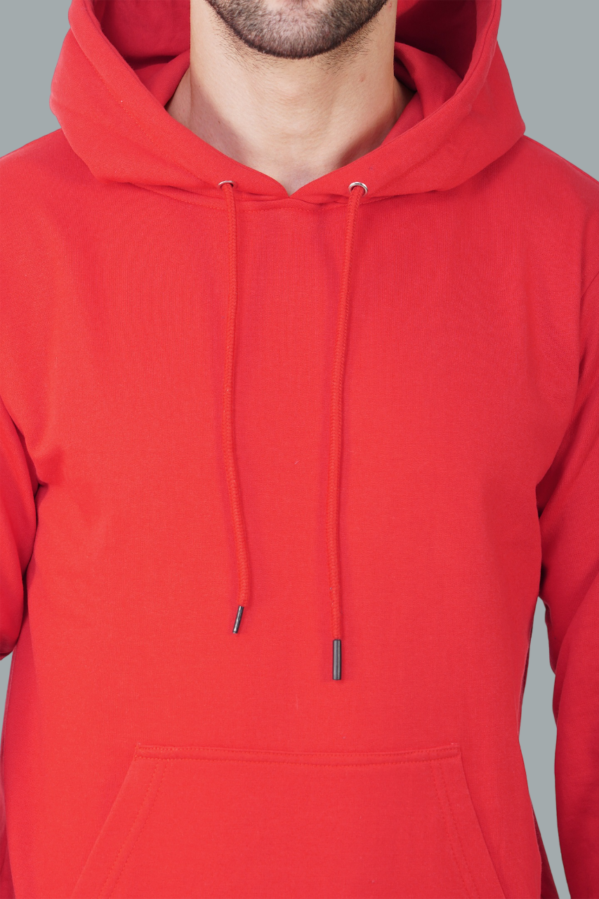 Cotton Fleece Hooded Hoodie for Winter with Stylish Kangaroo Pocket Full Sleeves Sweatshirt