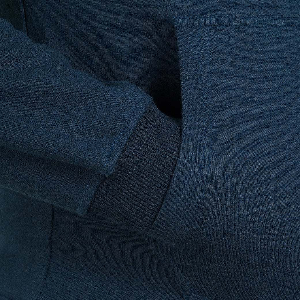 Cotton Fleece Hooded Hoodie for Winter with Stylish Kangaroo Pocket Full Sleeves Zipper Sweatshirt