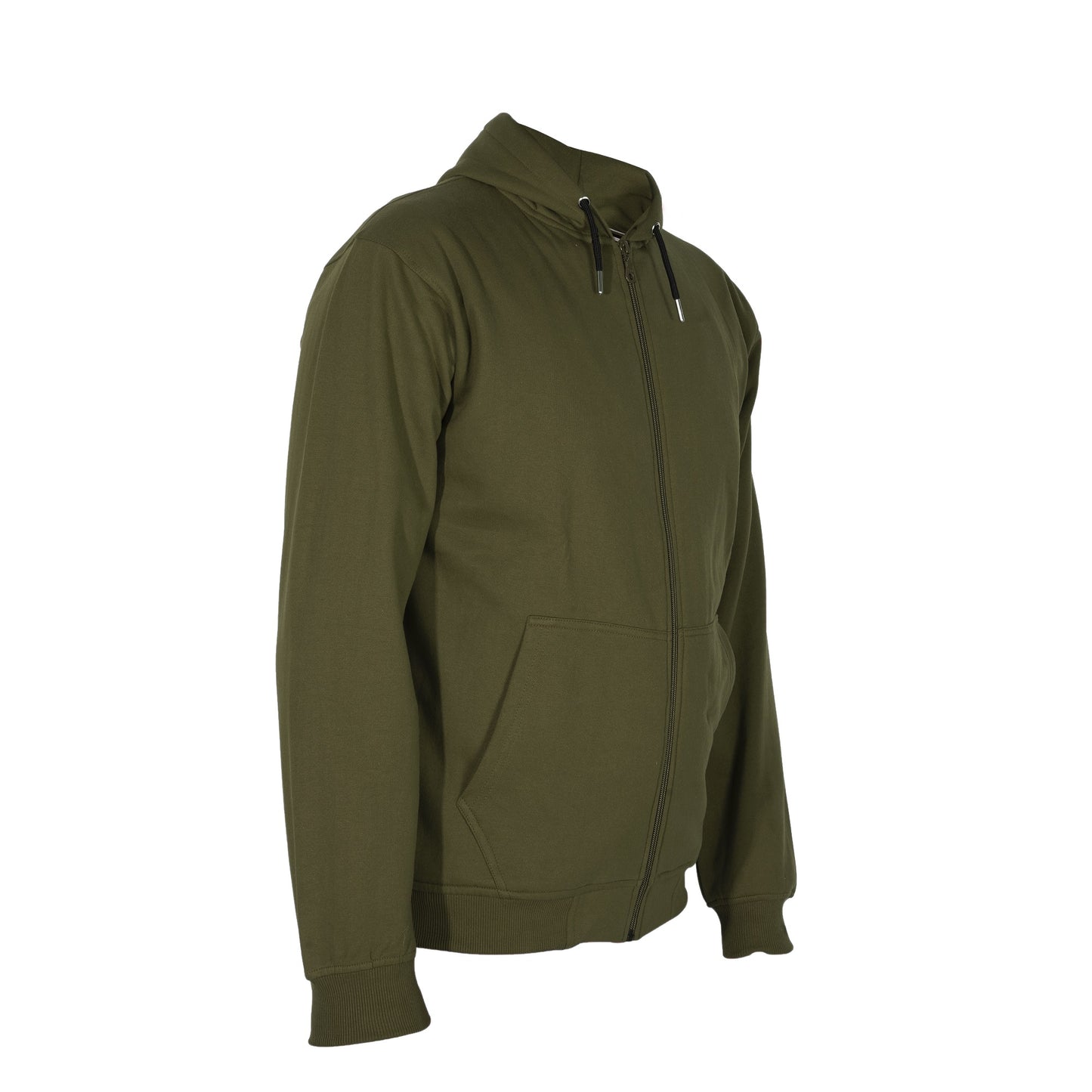 Cotton Fleece Hooded Hoodie for Winter with Stylish Kangaroo Pocket Full Sleeves Zipper Sweatshirt