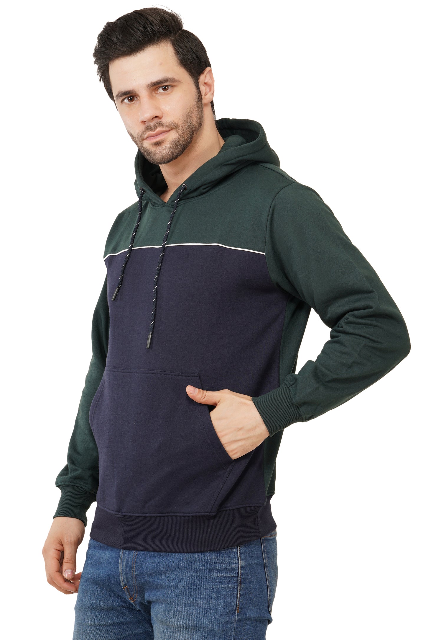 Cotton Fleece Hooded Hoodie for Winter with Stylish Kangaroo Pocket Full Sleeves Sweatshirt