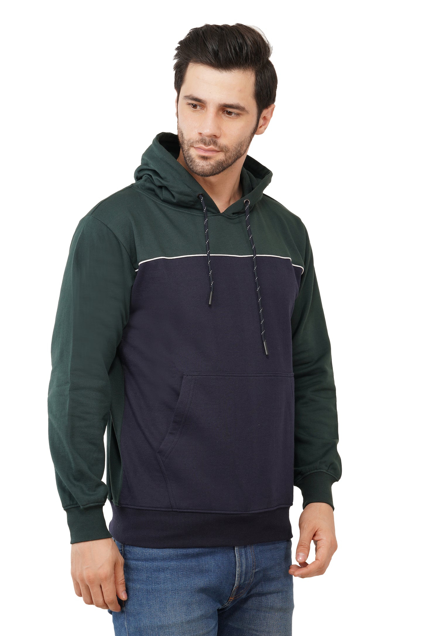 Cotton Fleece Hooded Hoodie for Winter with Stylish Kangaroo Pocket Full Sleeves Sweatshirt