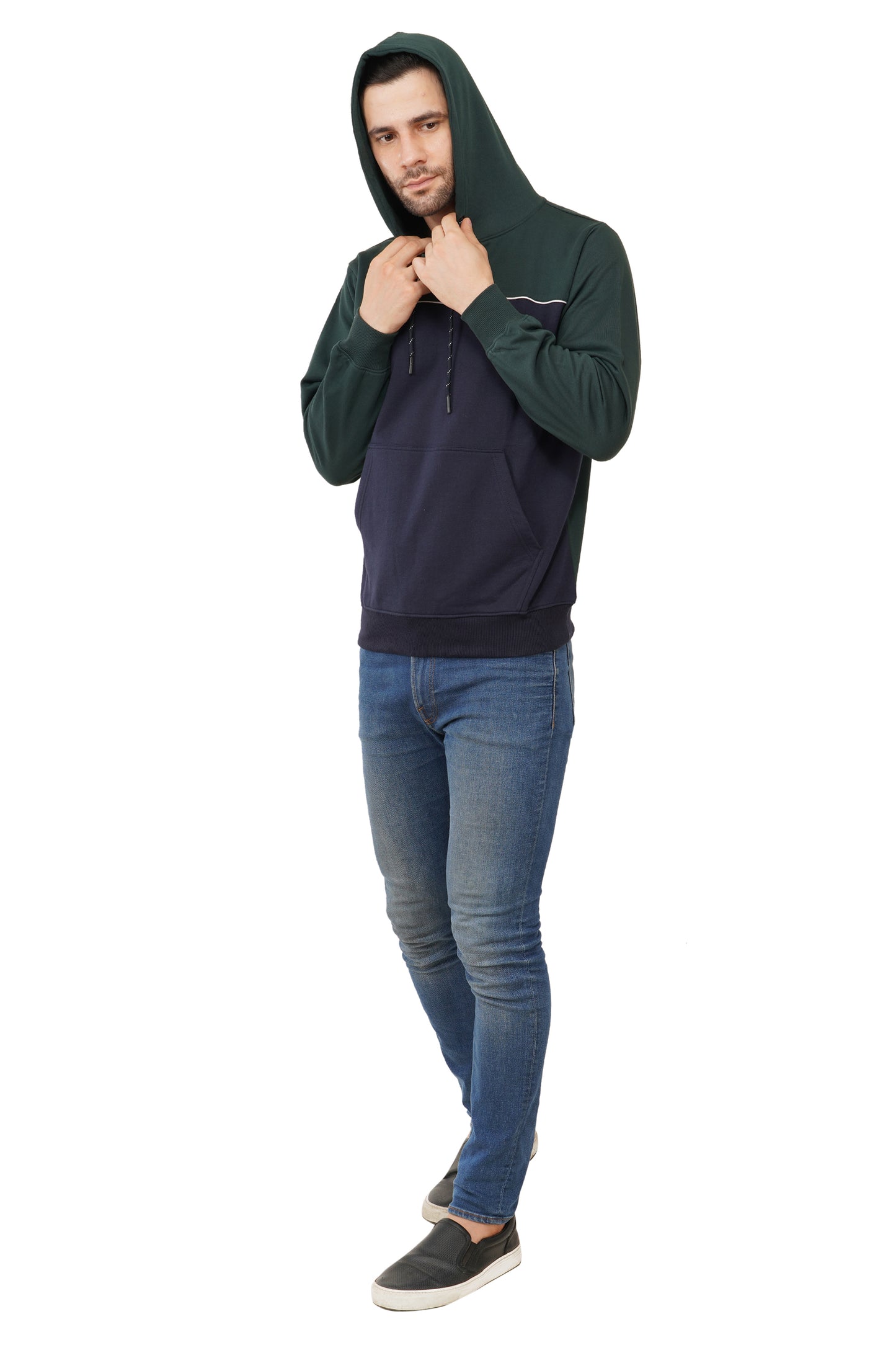 Cotton Fleece Hooded Hoodie for Winter with Stylish Kangaroo Pocket Full Sleeves Sweatshirt