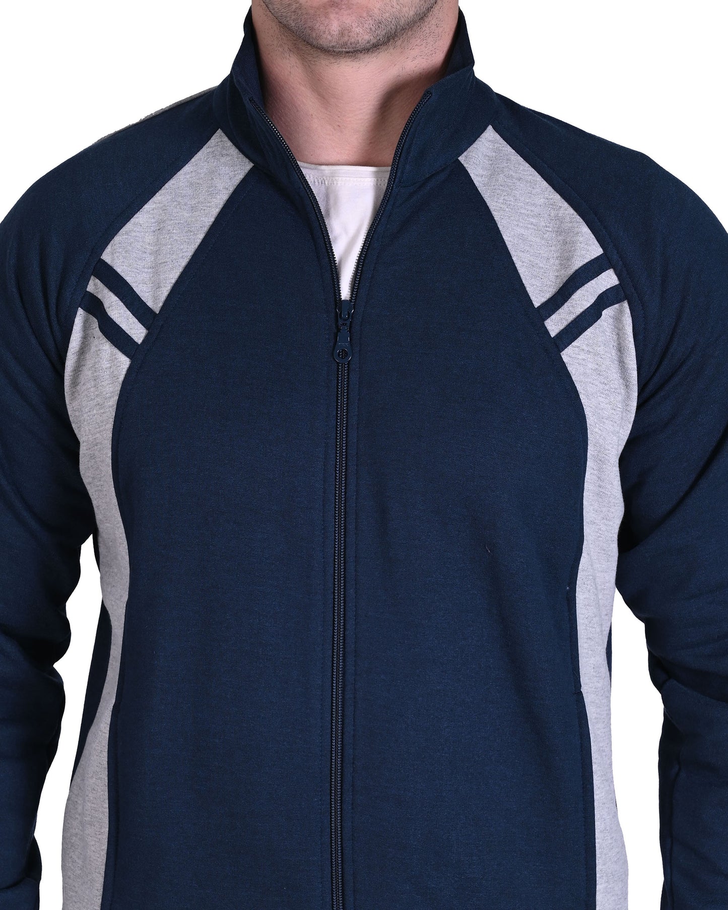 Warm Cotton Fleece Track Suit For Men For Winter Wear With Full Zipper