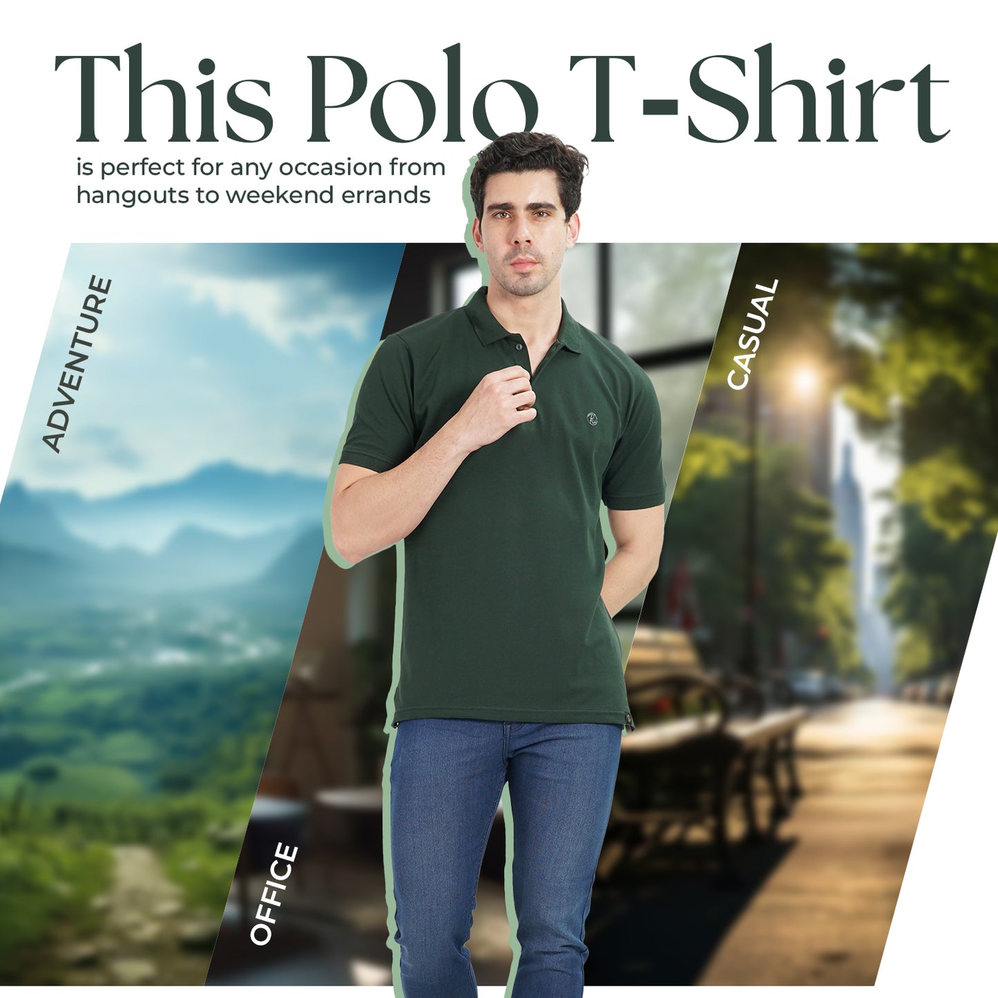 Royal Look Cotton Lycra Premium Polo T-Shirt for Men (Red)
