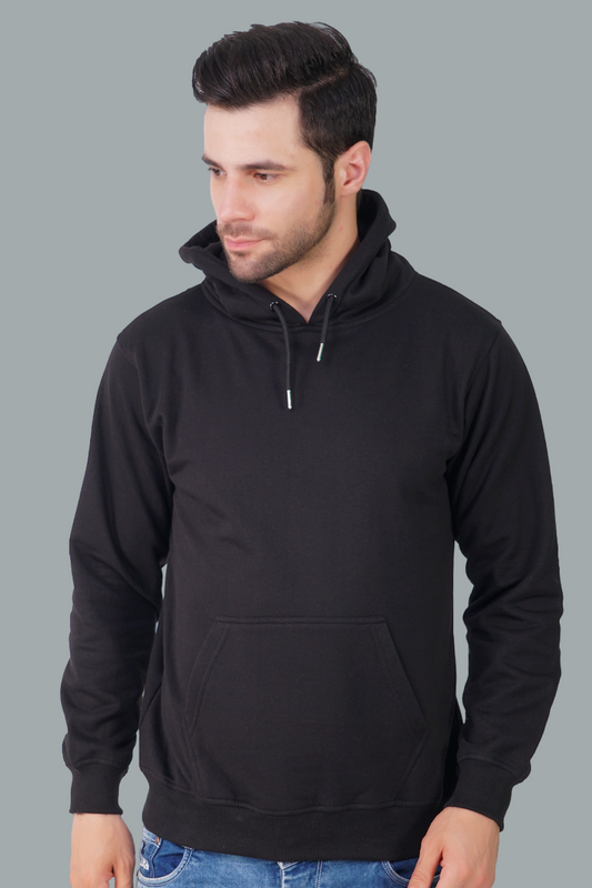 Cotton Fleece Hooded Hoodie for Winter with Stylish Kangaroo Pocket Full Sleeves Sweatshirt