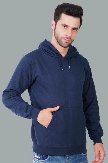 Cotton Fleece Hooded Hoodie for Winter with Stylish Kangaroo Pocket Full Sleeves Sweatshirt