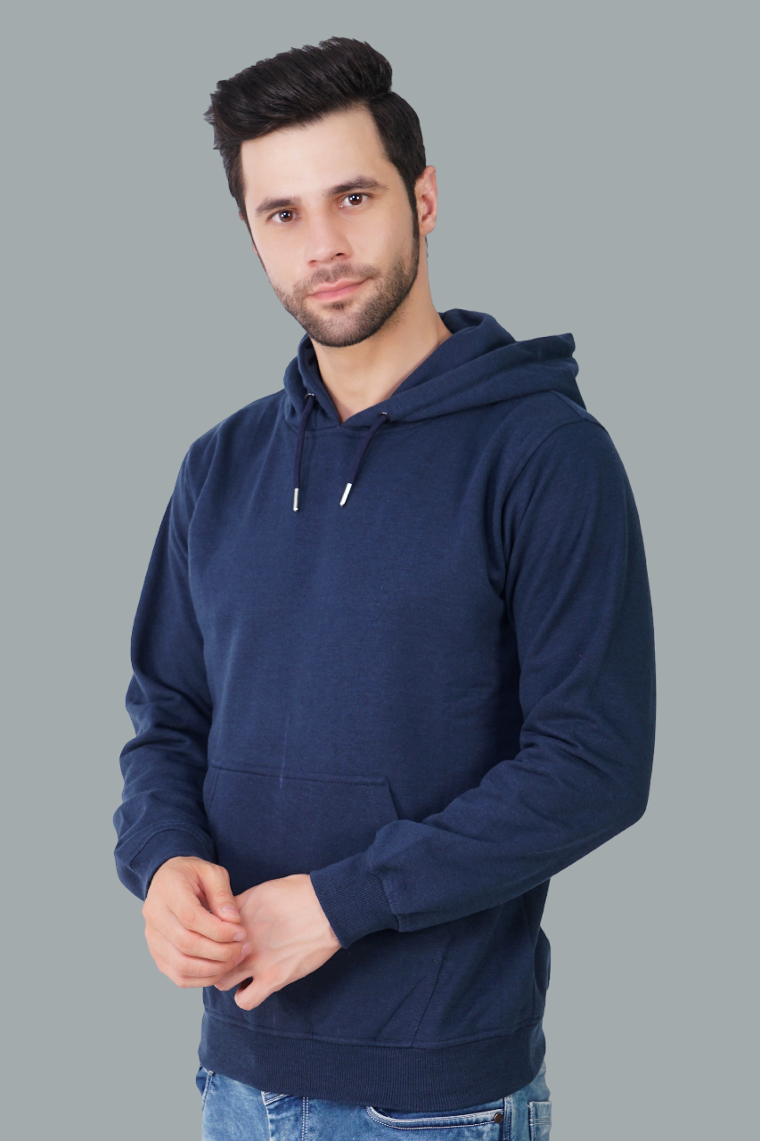 Cotton Fleece Hooded Hoodie for Winter with Stylish Kangaroo Pocket Full Sleeves Sweatshirt