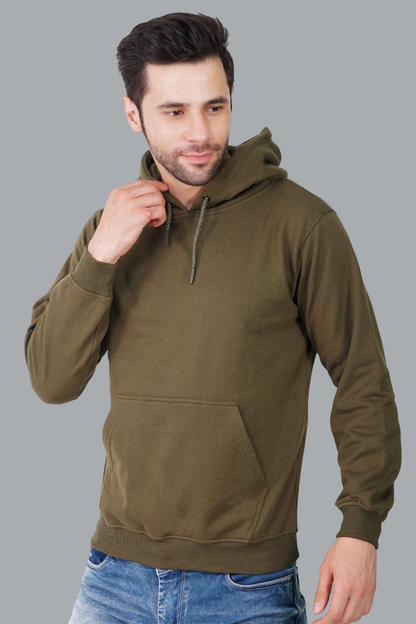 Cotton Fleece Hooded Hoodie for Winter with Stylish Kangaroo Pocket Full Sleeves Sweatshirt