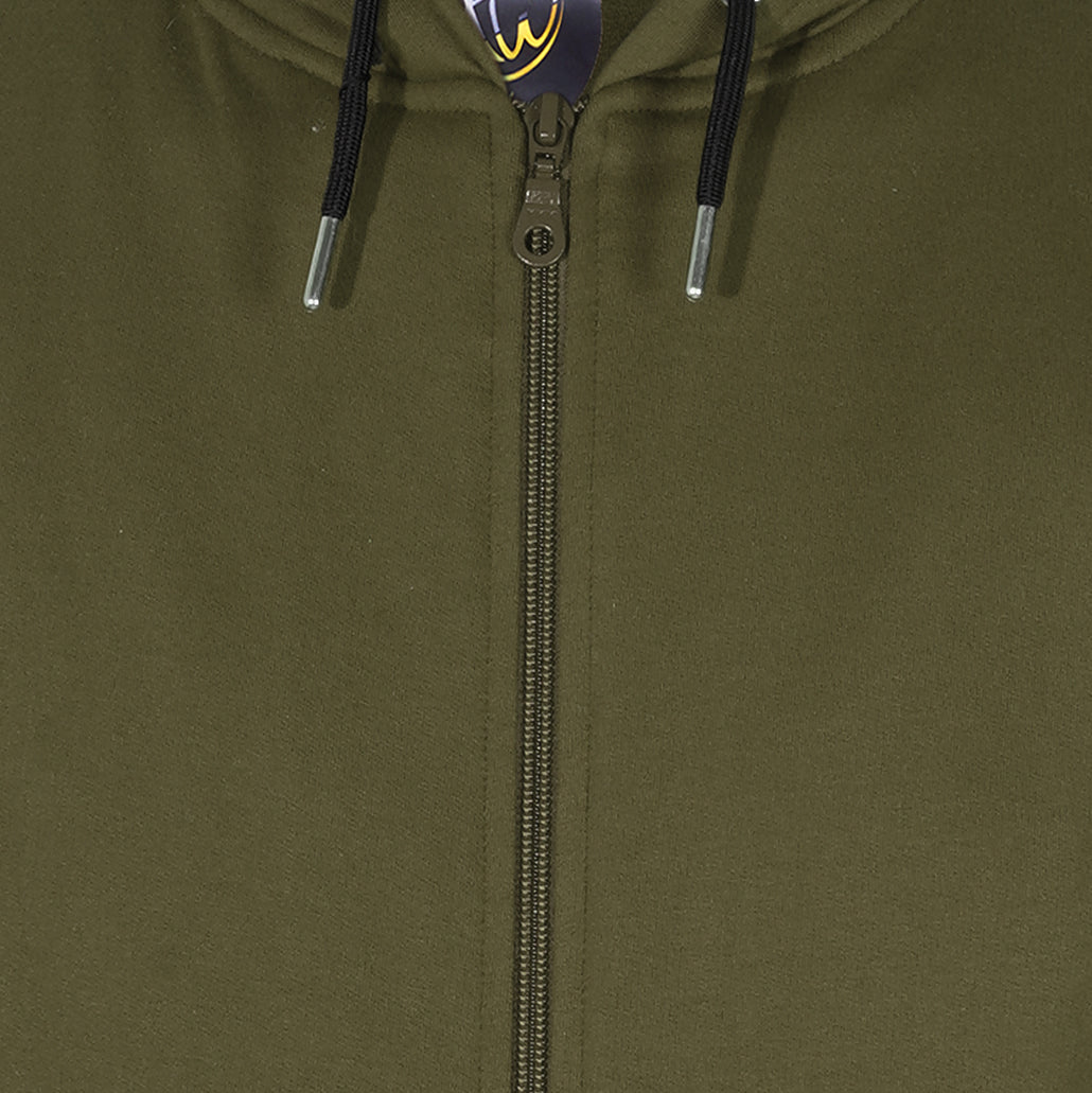 Cotton Fleece Hooded Hoodie for Winter with Stylish Kangaroo Pocket Full Sleeves Zipper Sweatshirt
