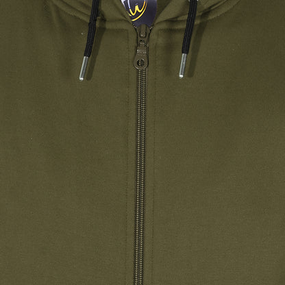 Cotton Fleece Hooded Hoodie for Winter with Stylish Kangaroo Pocket Full Sleeves Zipper Sweatshirt