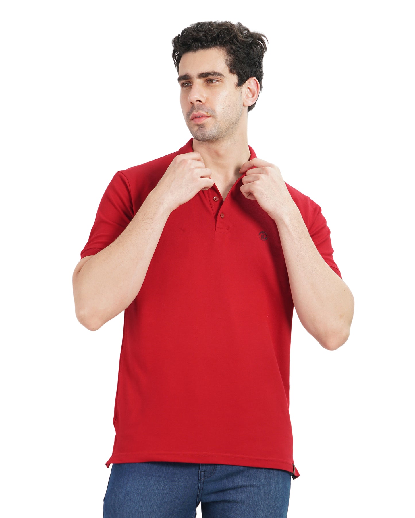 Royal Look Cotton Lycra Premium Polo T-Shirt for Men (Red)