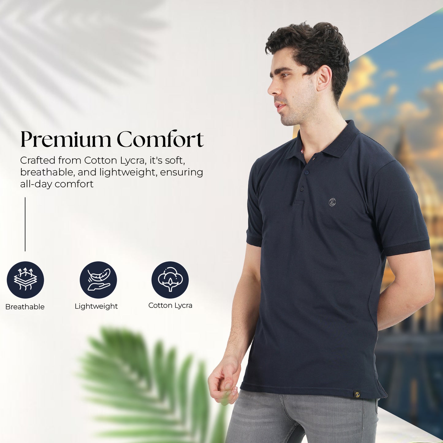 Royal Look Cotton Lycra Premium Polo T-Shirt for Men (Red)