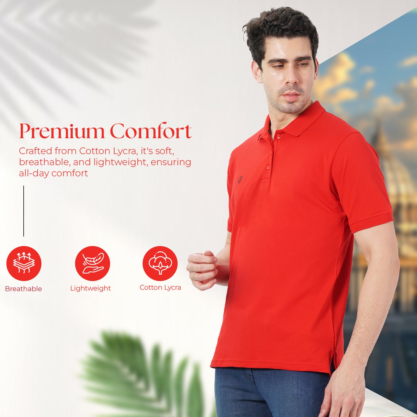 Royal Look Cotton Lycra Premium Polo T-Shirt for Men