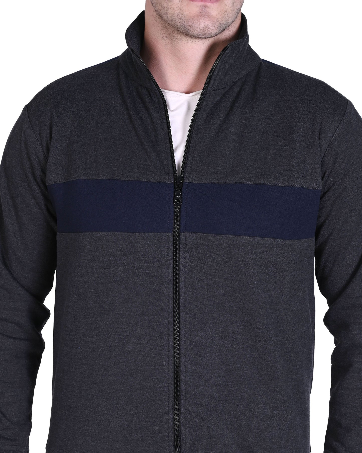 Warm Cotton Fleece Track Suit For Men For Winter Wear With Full Zipper and Side Pocket