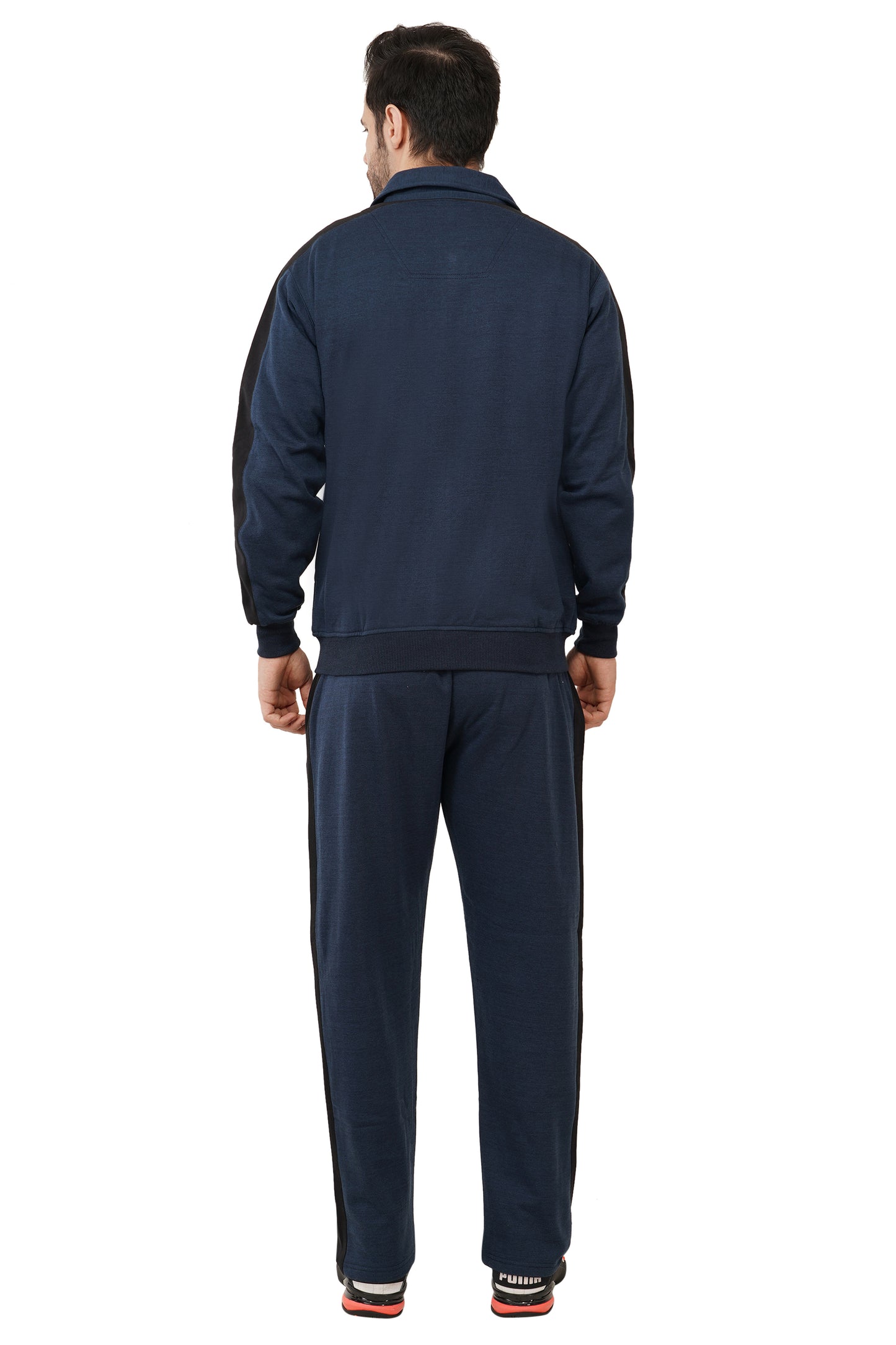 Warm Cotton Fleece Track Suit For Men For Winter Wear With Full Zipper and Side Pocket