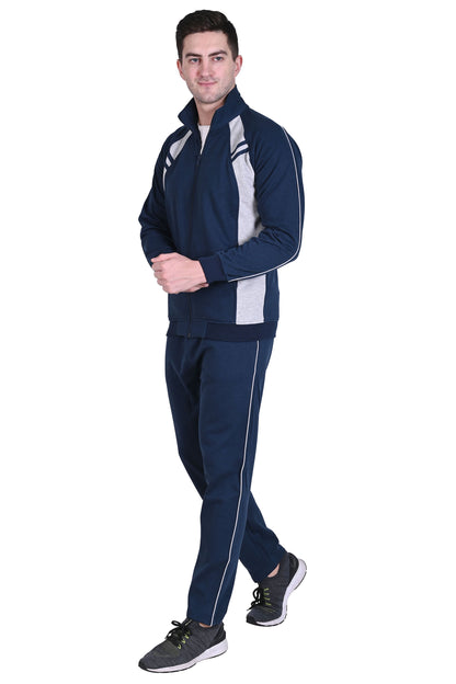 Warm Cotton Fleece Track Suit For Men For Winter Wear With Full Zipper