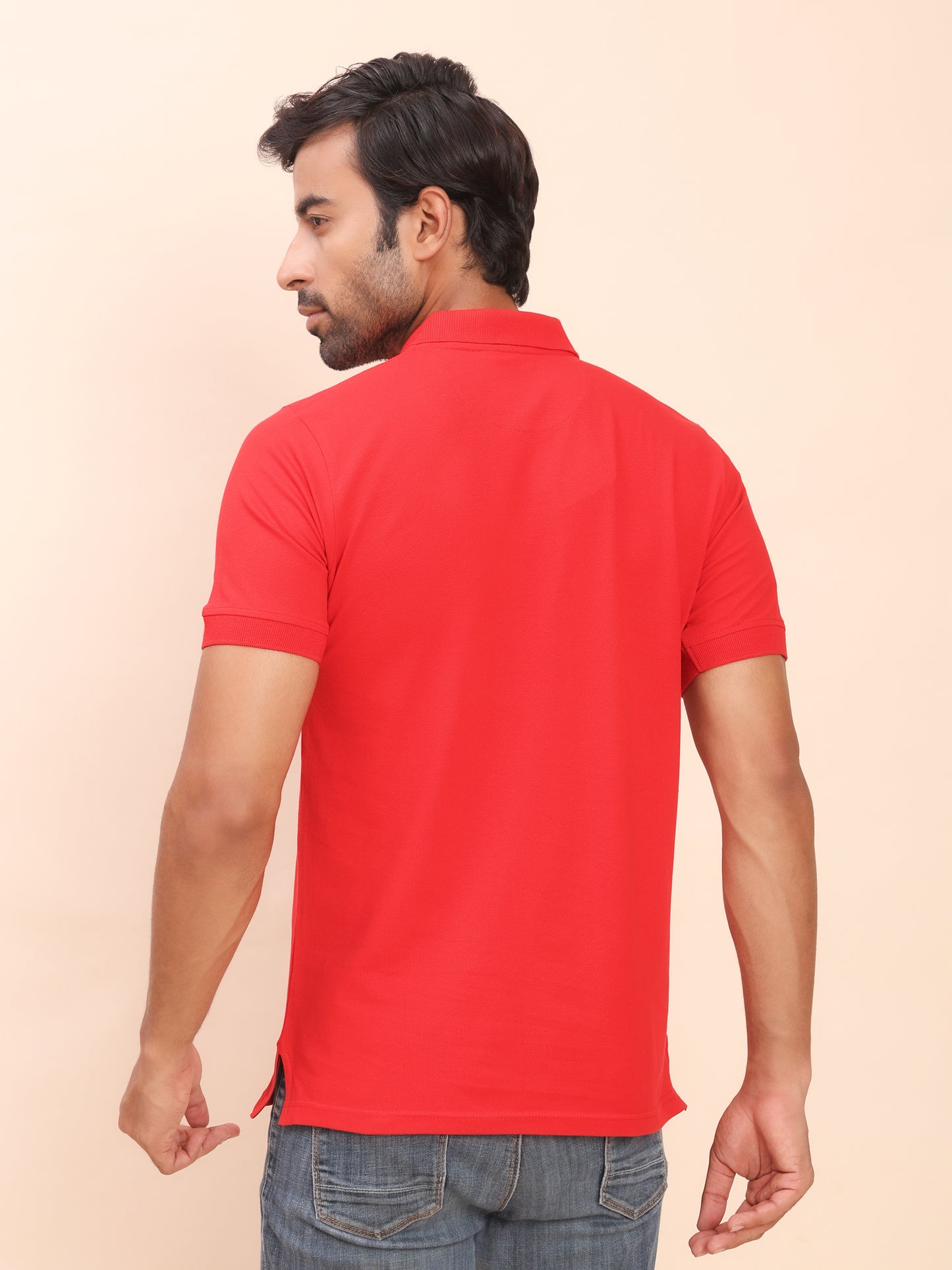 Royal Look Cotton Lycra Premium Polo T-Shirt for Men (Red)